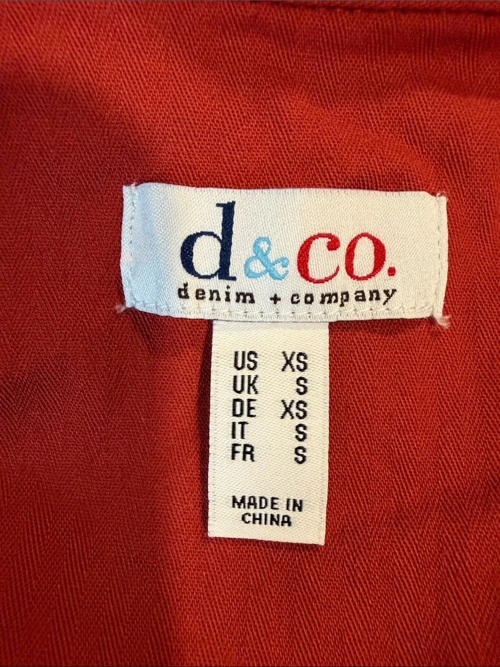 Denim&Co Red Orange Button-Front Jean Jacket Oversized XS (More S fit)